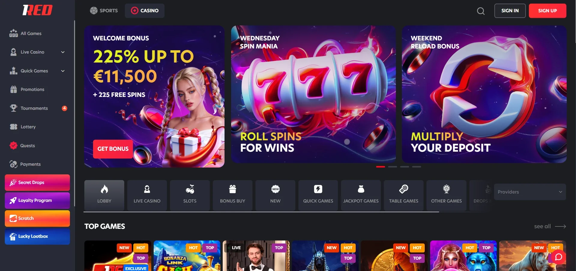 1Red casino nederland